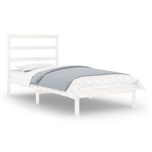 vidaXL Cadre de lit sans matelas blanc 90x190 cm bois massif