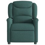 vidaXL Fauteuil de massage inclinable électrique Vert foncé Tissu