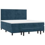 vidaXL Sommier à lattes de lit et matelas Bleu foncé 180x200cm Velours