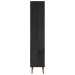 vidaXL Vitrine en Verre MOLDE 90 x 35 x 175 cm Bois de pin massif Noir