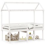 vidaXL Lit haut sans matelas blanc 90x190 cm bois de pin massif