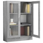 vidaXL Armoire à vitrine Sonoma gris 82 5x30 5x115cm Bois d'ingénierie