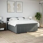 vidaXL Sommier à lattes de lit avec matelas Gris foncé 200x200cm Tissu