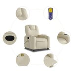 vidaXL Fauteuil de massage inclinable crème similicuir