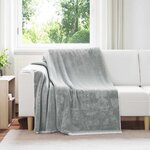 vidaXL Jeté Gris 150 x 200 cm Toison