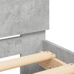 vidaXL Cadre de lit avec tête de lit gris béton 140x190 cm