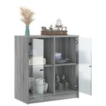 vidaXL Armoire latérale avec portes en verre sonoma gris 68x37x75 5 cm