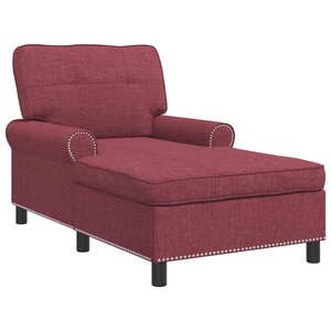 vidaXL Chaise longue avec coussin Bordeaux 91 x 157 x 91 cm tissu