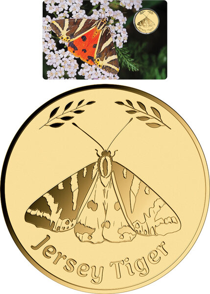 Monnaie JERSEY TIGER Butterflies 1/1000 Oz Medaille Or
