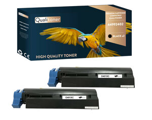 Qualitoner x2 toners 44992402 noir compatible pour oki