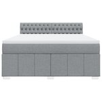 vidaXL Sommier à lattes de lit avec matelas Gris clair 180x200cm Tissu