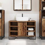 vidaXL Cabinet de Lavabo Bois Ancien 91 x 35 x 60 cm Bois d'ingénierie