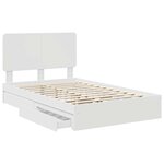 vidaXL Lit de Rangement Blanc 120 x 190 cm Bois d'ingénierie