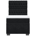 vidaXL Sommier à lattes de lit avec matelas Noir 100x200 cm Velours