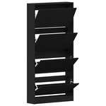 vidaXL Armoire à chaussures Chêne noir Bois d'ingénierie