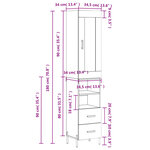 vidaXL Buffet haut Chêne sonoma 34 5x34x180 cm Bois d'ingénierie