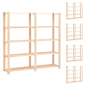 vidaXL Étagères de rangement à 5 niveaux 5Pièces 170x38x170 cm Pin 500 kg