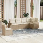 vidaXL Salon de jardin avec coussins 6 Pièces beige résine tressée