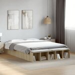 vidaXL Cadre de lit sans matelas chêne sonoma 150x200 cm