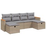 vidaXL Salon de jardin avec coussins 6Pièces mélange beige résine tressée