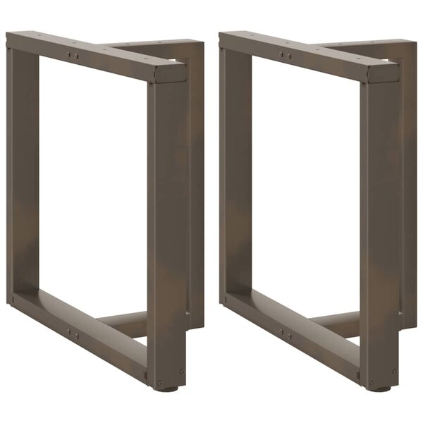 vidaXL Pieds de table à manger en T  2 pièces  noir  70 x 35 x (72-73) cm  acier