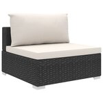 vidaXL Salon de jardin 9 Pièces avec coussins résine tressée noir