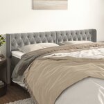 vidaXL Tête de lit avec oreilles Gris clair 203x16x78/88 cm Velours
