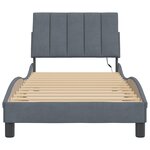 vidaXL Cadre de lit avec LED sans matelas Hanko gris foncé 90x200 cm velours