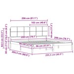 vidaXL Cadre de lit avec tête de lit rembourrée Noir 200 x 200 cm