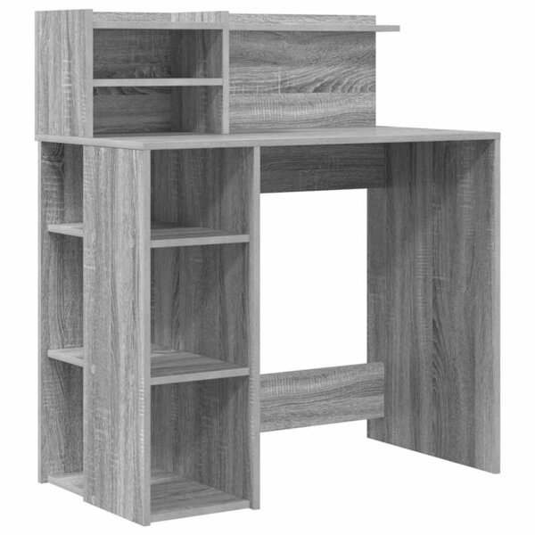 vidaXL Bureau Gris Sonoma 90 x 48 x 101 5 cm Bois d'ingénierie