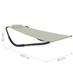 vidaXL Lit de jardin Crème 200x90 cm Acier