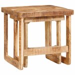 vidaXL Tables d'appoint 2 Pièces Marron bois de manguier massif