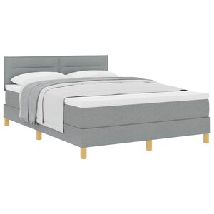 vidaXL Lit à ressorts avec matelas Gris clair 140 x 190 cm tissu