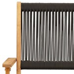 vidaXL Ensemble de bistro 3 Pièces noir polypropylène et bois massif