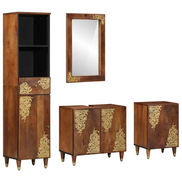 vidaXL Set de Meubles de Salle de Bain 4 Pièces Marron 62 x 33 x 58 cm