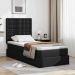 vidaXL Lit de Rangement Noir 90 x 190 cm Cuir synthétique