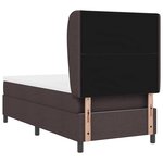 vidaXL Lit à ressorts avec matelas Marron foncé 90 x 200 cm tissu