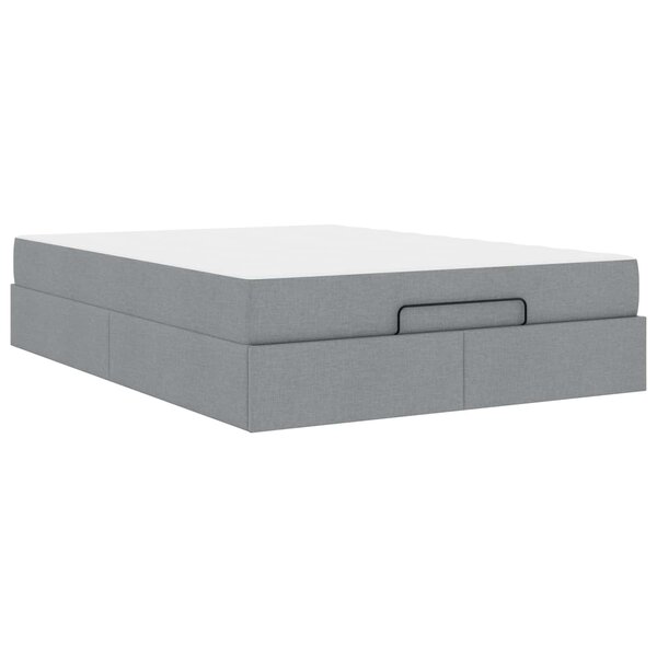 vidaXL Cadre de lit avec matelas avec matelas 2 Pièces Gris clair tissu