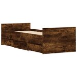 vidaXL Cadre de lit tête de lit et pied de lit chêne fumé 75x190 cm