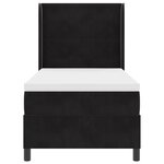 Lit avec sommier et matelas vidaXL Noir 100x200 cm Velours