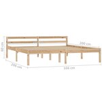 vidaXL Cadre de lit Bois de pin massif 160x200 cm