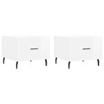 vidaXL Tables basses 2 Pièces blanc brillant 50x50x40cm bois d'ingénierie