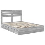 vidaXL Lit de Rangement Gris Sonoma 150 x 200 cm Bois d'ingénierie