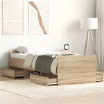 vidaXL Cadre de lit sans matelas chêne sonoma 100x200 cm