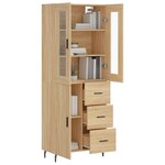 vidaXL Buffet haut Chêne sonoma 69 5x34x180 cm Bois d'ingénierie