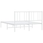 vidaXL Cadre de lit métal sans matelas et tête de lit blanc 150x200 cm