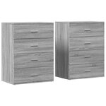 vidaXL Buffets 2 Pièces sonoma gris 60x39x80 cm bois d'ingénierie