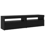 Meubles TV vidaXL 3 Pièces avec éclairage LED en chêne noir en bois d'ingénierie