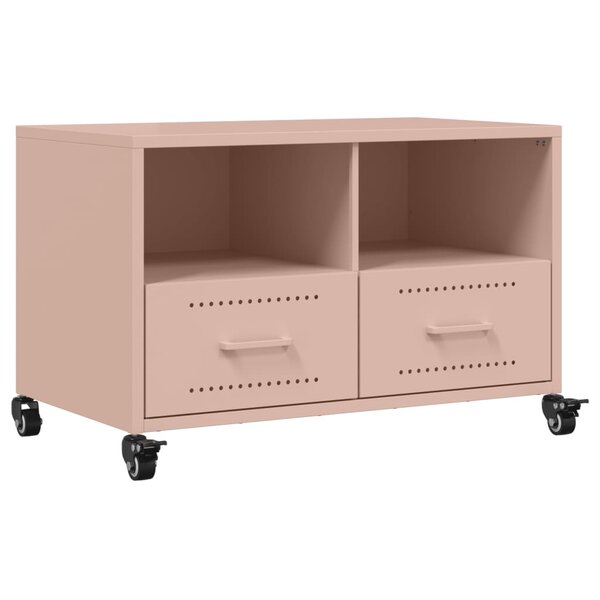 vidaXL Meuble TV rose 68x39x43 5 cm acier