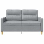 vidaXL Canapé à 2 places Gris clair 120 cm Tissu
